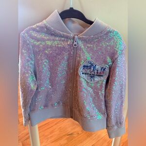 ☺️ Disney Store Frozen Elsa Varsity Jacket Girl Size XXS
